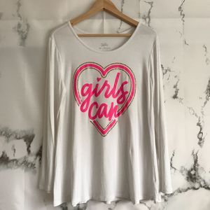 Justice Swing Tee "Girls Can" with Heart